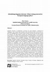 Research paper thumbnail of (Re)defining linguistic diversity: What is being protected in European language policy?
