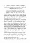 Research paper thumbnail of Ce sentiment communal que nous avons perdu : socialisme, propriété et colonisation de l'Algérie chez Prosper Enfantin (1839-1843)