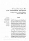 Research paper thumbnail of Estudar o impacte do Cristianismo na China: confrontos por analogias versus saber ver