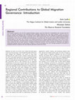 Research paper thumbnail of Regional Contributions to Global Migration Governance: Introduction