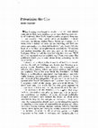 Research paper thumbnail of Privatizing the City (Policy Review, March 1980)