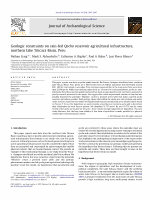 Research paper thumbnail of 2011_Geologic constraints on rain-fed Qocha reservoir agricultural infrastructure,northern lake Titicaca Basin, Peru