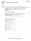 Research paper thumbnail of Popular education, migration and a discourse of inclusion