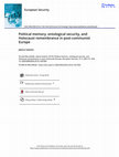 Research paper thumbnail of Political memory, ontological security, and Holocaust remembrance in post-communist Europe