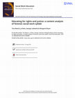 Research paper thumbnail of Social Work Education Educating for rights and justice: a content analysis of forensic social work syllabi