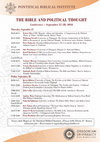 Research paper thumbnail of [Update 2018-09-13] The Bible and Political Thought. Conference Held at the Pontifical Biblical Institute, Rome September 27–28, 2018