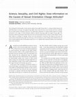 Research paper thumbnail of "Science, Sexuality, and Civil Rights: Does Information on the Causes of Sexual Orientation Change Attitudes." 2018. The Journal of Politics 80(2): 692-696. (with Elizabeth Suhay).