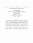 Research paper thumbnail of Strategies of Domination: Local Institutional Strength and the Politics of Foreign Rule