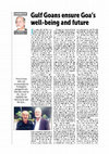 Research paper thumbnail of Gulf Goans ensure Goa´s well-being and future