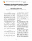 Research paper thumbnail of Water Supply and Distribution Problems in Developing Countries: A Case Study of Jimeta-Yola, Nigeria