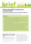Research paper thumbnail of Thinking about REDD+ benefit sharing mechanism (BSM): Lessons from community forestry (CF) in Nepal and Indonesia