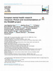 Research paper thumbnail of European mental health research resources: Picture and recommendations of the ROAMER project
