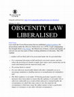 Research paper thumbnail of Obscenity Law Liberalised