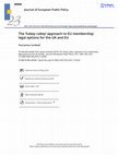 Research paper thumbnail of The ‘hokey cokey’ approach to EU membership: legal options for the UK and EU