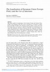 Research paper thumbnail of The Legalisation of European Union Foreign Policy and the Use of Sanctions