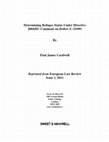 Research paper thumbnail of Determining Refugee Status Under Directive 2004/83: Comment on Bolbol (C-31/09)