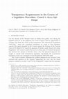 Research paper thumbnail of Transparency Requirements in the Course of a Legislative Procedure: “Council v. Access Info Europe”
