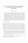 Research paper thumbnail of Values in the European Union’s Foreign Policy: An Analysis and Assessment of CFSP Declarations