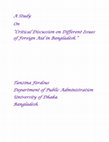 Research paper thumbnail of A Study On "Critical Discussion on Different Issues of Foreign Aid in Bangladesh".