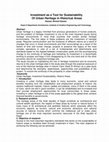 Research paper thumbnail of a Tool for Sustainability as Investment Historical Areas in Urban Heritage Of