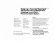 Research paper thumbnail of Designing a Personally Meaningful ABCmouse.com: Challenges and Questions in an EdTech Recommendation System
