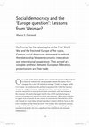 Research paper thumbnail of Social democracy and the 'Europe question': Lessons from Weimar?