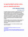 Research paper thumbnail of La oportunidad la pintan calva… para la rebatiña petrolera