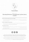 Research paper thumbnail of Recreating Resistance: Translating José Luandino Vieira's Luuanda
