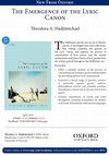 Research paper thumbnail of The Emergence of the Lyric Canon