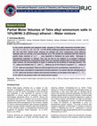 Research paper thumbnail of Partial Molar Volumes of Tetra alkyl ammonium salts in 10%(W/W) 2-(Ethoxy) ethanol -Water mixture Partial Molar Volumes of Tetra alkyl ammonium salts in 10%(W/W) 2-(Ethoxy) ethanol -Water mixture