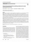 Research paper thumbnail of Clinical and organizational factors predicting readmission for mental health patients across Italy