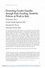 Research paper thumbnail of Promoting Gender Equality through Party Funding: Symbolic Policies at Work in Italy