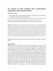 Research paper thumbnail of An Analysis of Data Collected from Archaeological Explorations in Banaskantha District