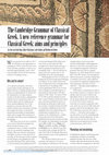 Research paper thumbnail of The Cambridge Grammar of Classical Greek. A New Reference Grammar for Classical Greek: Aims and Principles
