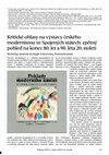 Research paper thumbnail of "Kritické ohlasy na výstavy českého modernismu ve Spojených státech: zpětný pohled na konec 80. let a 90. léta 20. století" (Critical Responses to Exhibitions of Czech Modernism in the United States: A Look Back at the Late 1980s and the 1990s). Bulletin Uměleckohistorické společnosti 31:1 (2019).