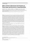 Research paper thumbnail of Effects of Future Infrastructure Development on Threat Status and Occurrence of Amazonian Birds