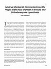 Research paper thumbnail of Śaṅkara’s commentaries on the Prayer at the hour of death in the Īśā-Upaniṣad 16–18 and Bṛhadāraṇyaka-Upaniṣad 5,15.1