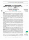 Research paper thumbnail of Sustainable city storytelling: cultural heritage as a resource for a greener and fairer urban development
