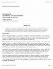 Research paper thumbnail of METHODS OR MATERIALS AND MANAGEMENT-Where should our focus be?