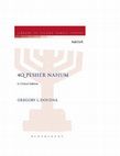 Research paper thumbnail of (Book) 4Q Pesher Nahum: A Critical Edition. JSP Supplements 35; London: Sheffield Academic Press, 2001