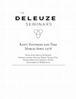 Research paper thumbnail of Gilles Deleuze, "Kant: Synthesis and Time," March-April 1978