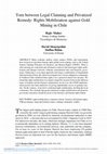 Research paper thumbnail of Torn between Legal Claiming and Privatized Remedy: Rights Mobilization against Gold Mining in Chile