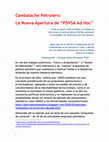 Research paper thumbnail of Cambalache Petrolero: La Nueva Apertura de "PDVSA Ad Hoc"