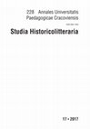 Research paper thumbnail of Annales Universitatis Paedagogicae Cracoviensis. Studia Historicolitteraria 2017