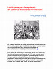 Research paper thumbnail of Ley Orgánica para la regulación del comercio de esclavos en Venezuela