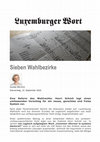 Research paper thumbnail of Sieben Wahlbezirke - Eine Reform des luxemburgischen Wahlrechts