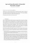 Research paper thumbnail of Agni and Soma Revisited: A Primordial Ayurvedic Concept?