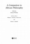 Research paper thumbnail of A Companion to African Philosophy - Kwasi Wiredu