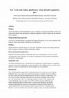 Research paper thumbnail of Sex work and online platforms: what should regulation do?