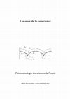Research paper thumbnail of L'avance de la conscience - Phénoménologie des sciences de l'esprit
